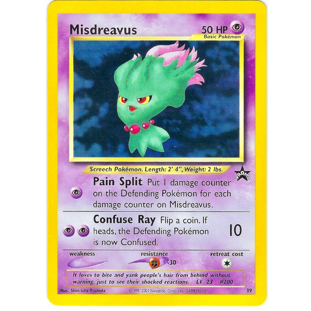 Mint Misdreavus Promo #39 Black Star Promo Pokemon League 2002